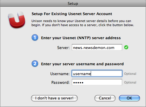 unison panic newsreader configuration 2 NewsDemon Usenet 2024 Access